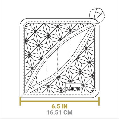 Cast Iron Fluted Cake Pan with Red Potholders