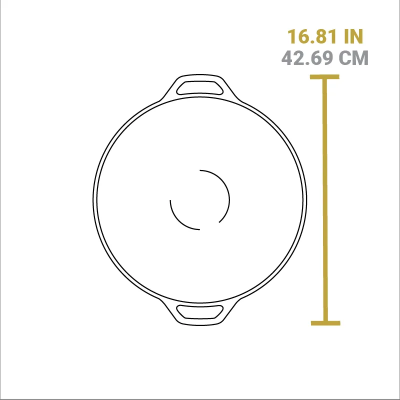 14 Inch Seasoned Cast Iron Wok