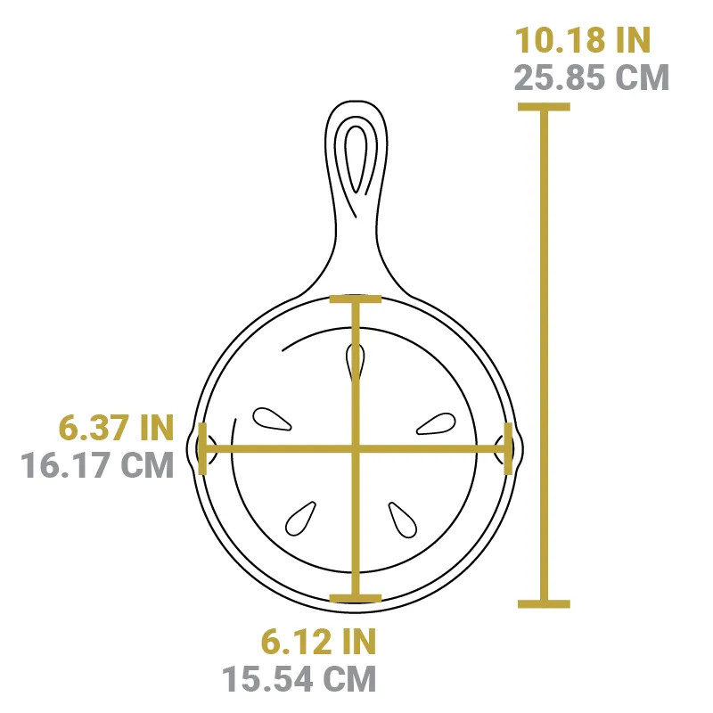 6.5 Inch Seasoned Cast Iron Smoker Skillet