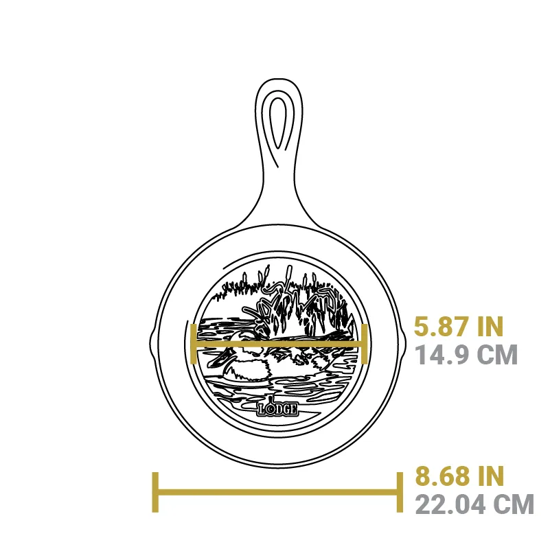 Wildlife Series™ 8 Inch Cast Iron Duck Skillet