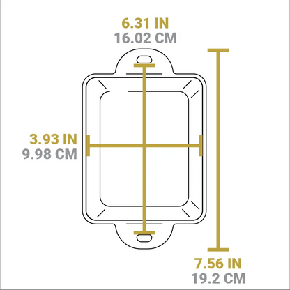 Heat-Treated Rectangular Cast Iron Mini Server 